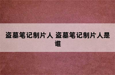 盗墓笔记制片人 盗墓笔记制片人是谁